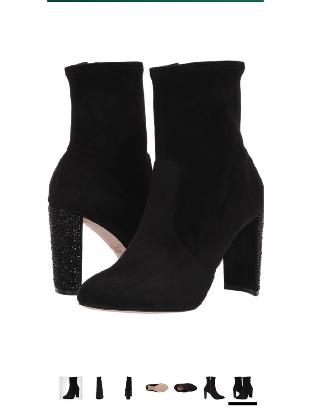 Jewel Badgley Mischka Eugenia Black Suede Rhinestone Fashion Boots Size 10 NWB